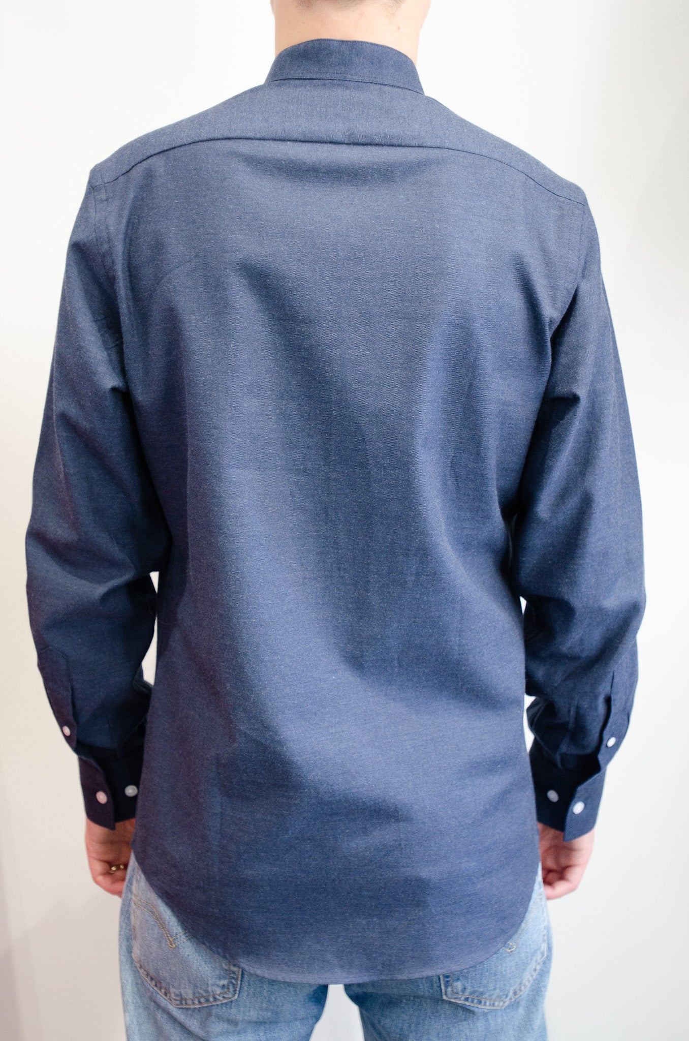 Brushed Cotton Shirt - Navy