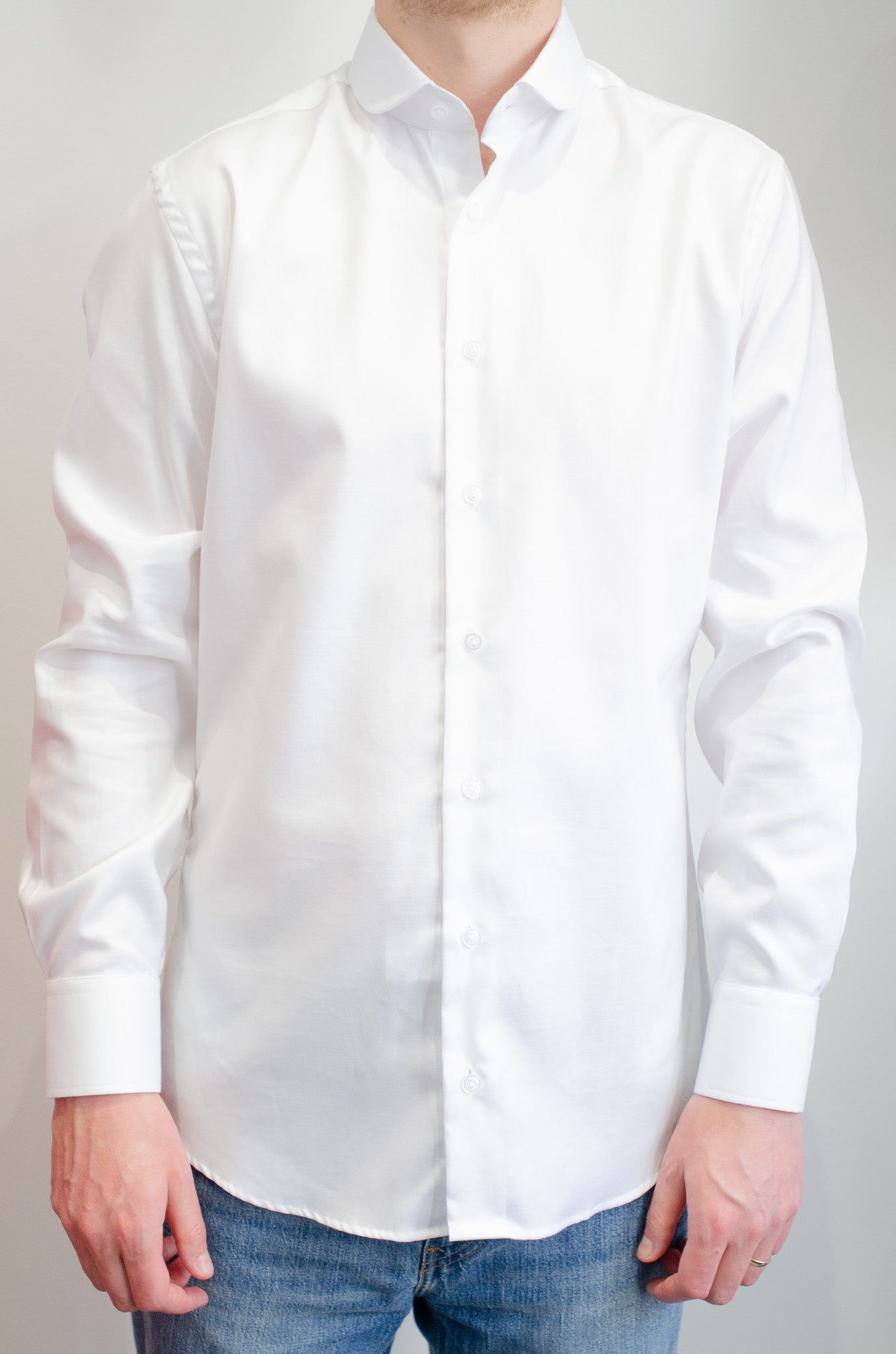 Club collar shirt - White