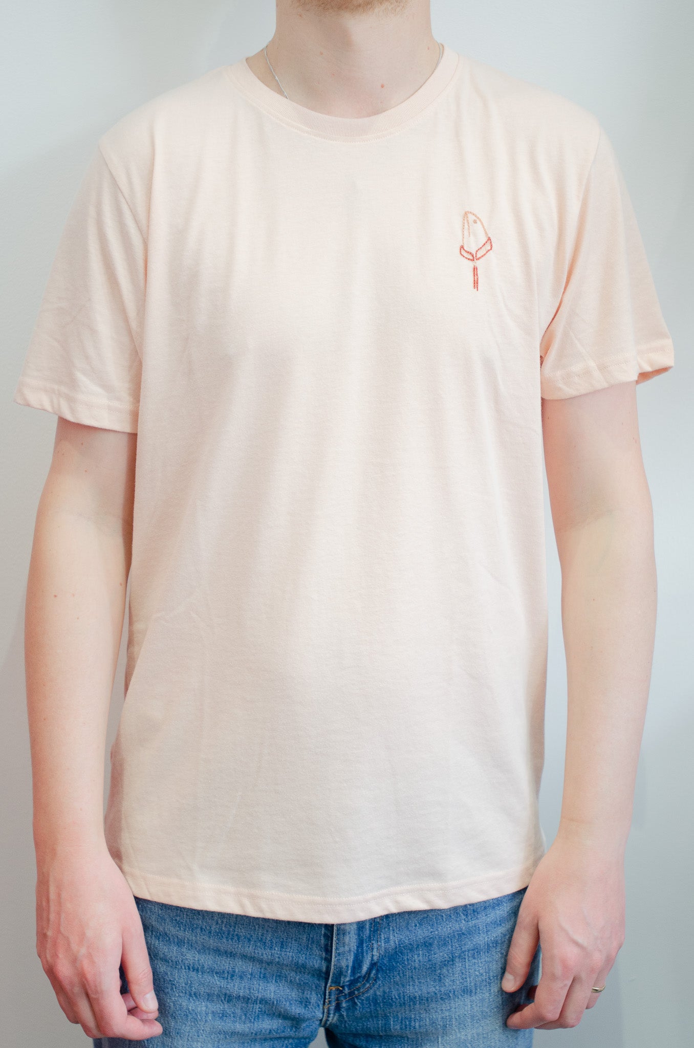 Embroidered T-Shirt - Salmon