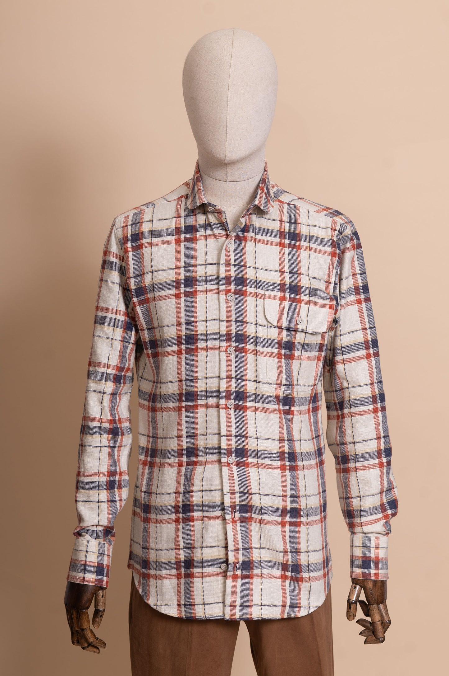 Club collar shirt - Checked