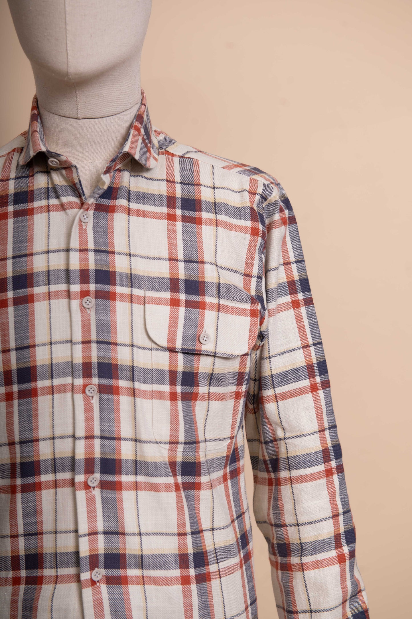 Club collar shirt - Checked