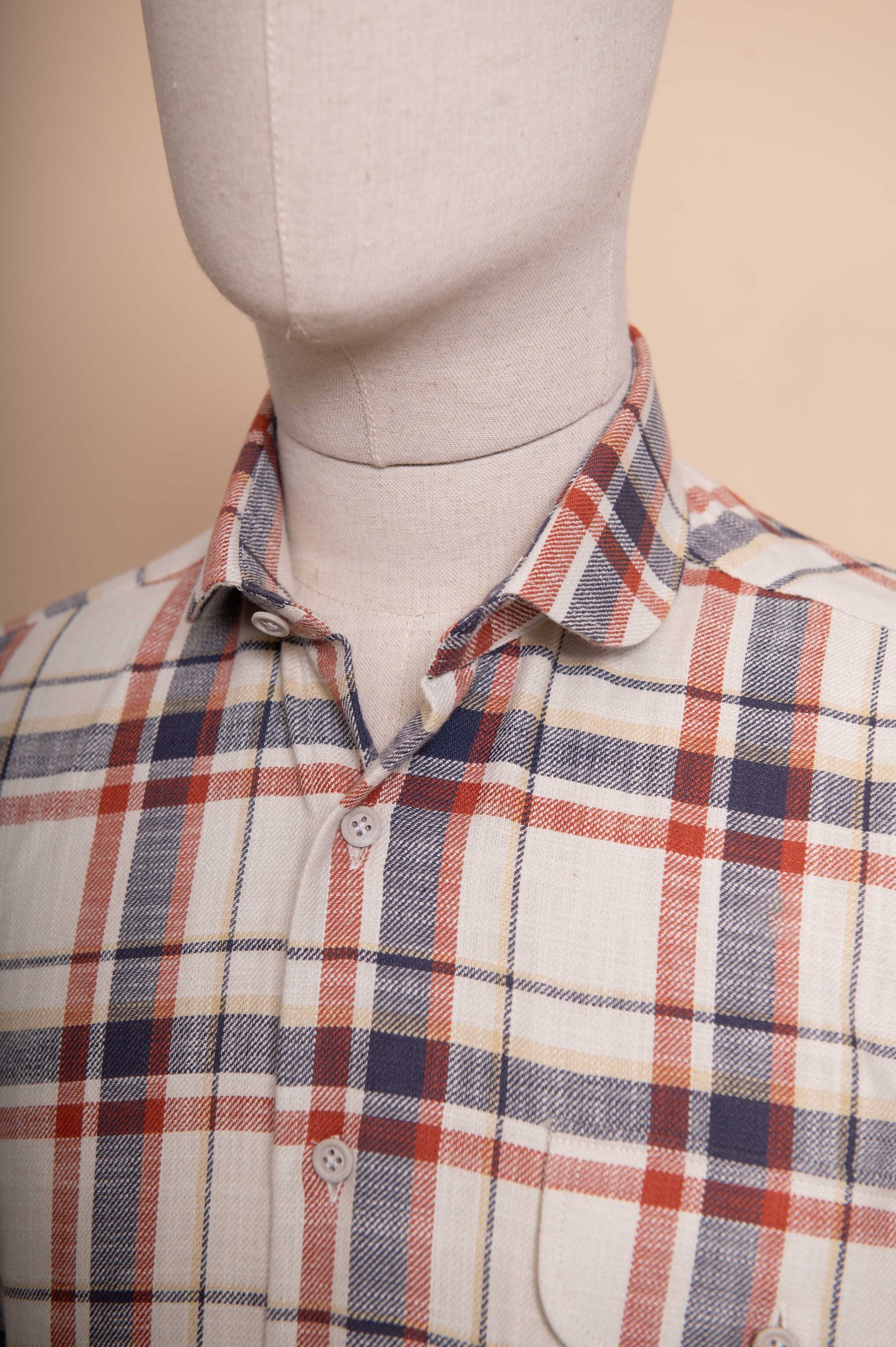 Club collar shirt - Checked