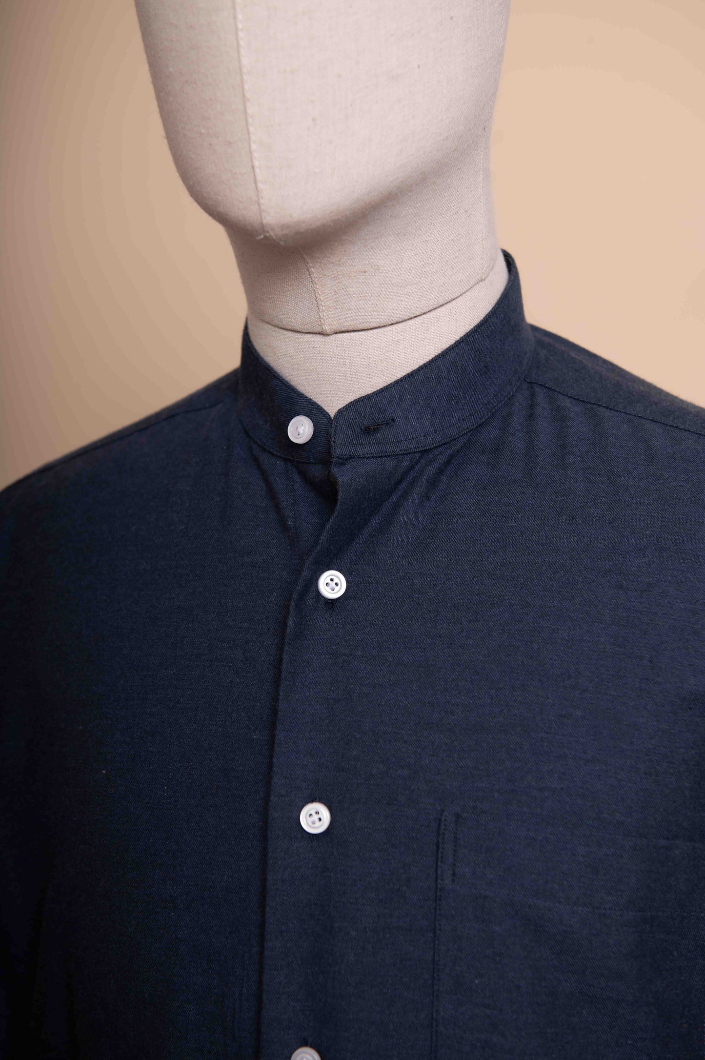 Brushed Cotton Shirt - Navy look