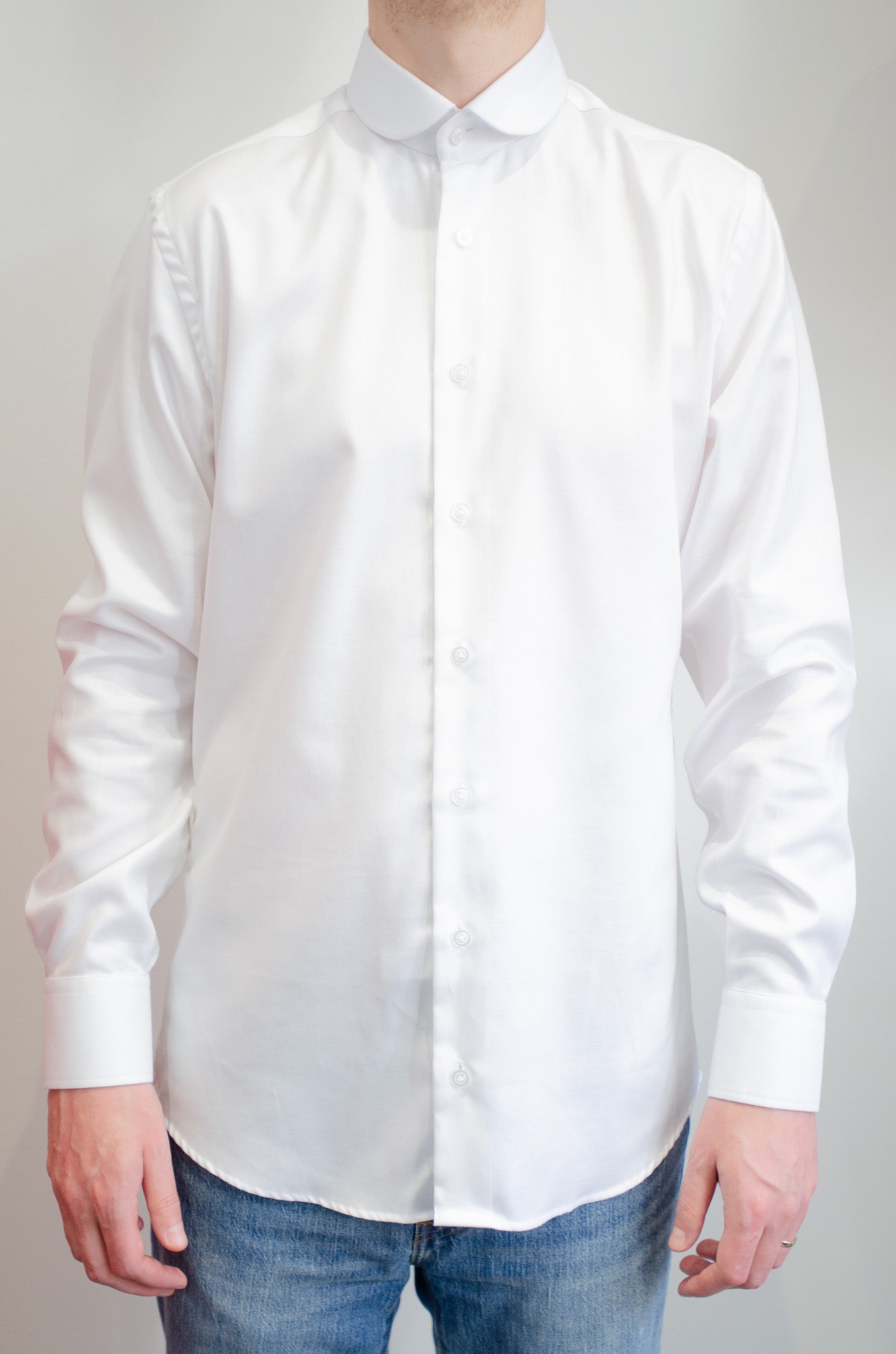 Club collar shirt - White