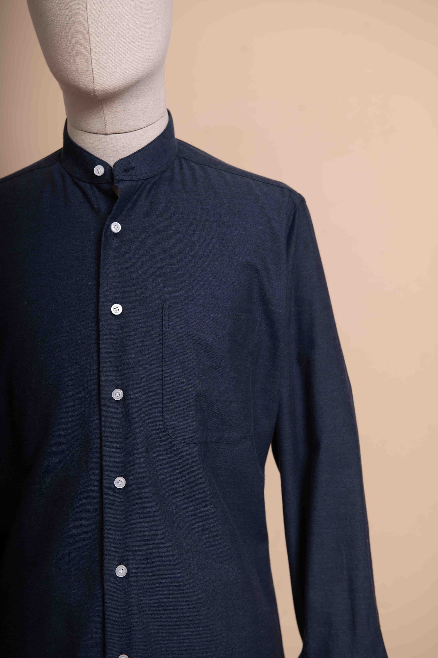 Brushed Cotton Shirt - Navy look